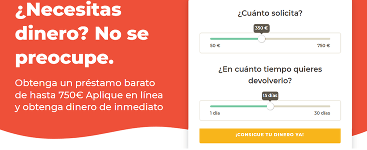 Simulador de préstamos Cashrush