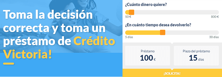 Simulador de préstamos Crédito Victoria