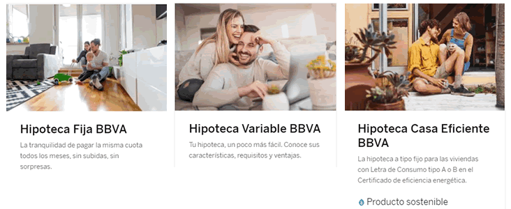 Tipos de hipotecas BBVA