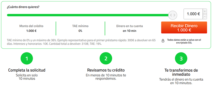 Simulador de préstamos PrestamosOnlineya