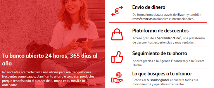 Caracteristicas de la Tarjeta débito Santander One