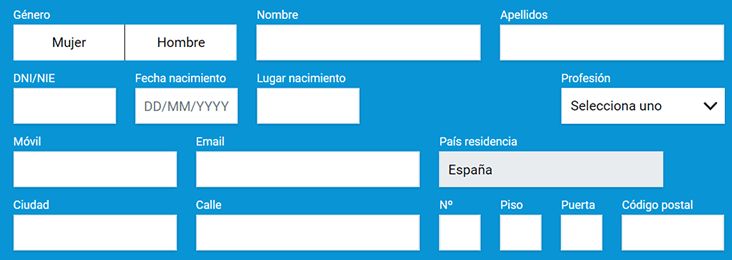 Formulario Tarjeta You