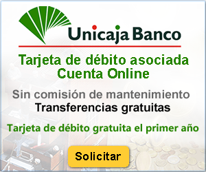 Unicaja Tarjeta débito asociada Cuenta Online SIn