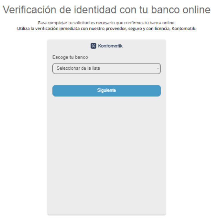 Simulación Minicrédito Creditosi - Verificación Banca Online