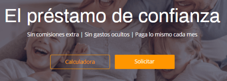 Home principal de Fidinda desde donde accedemos a su calculadora de préstamos