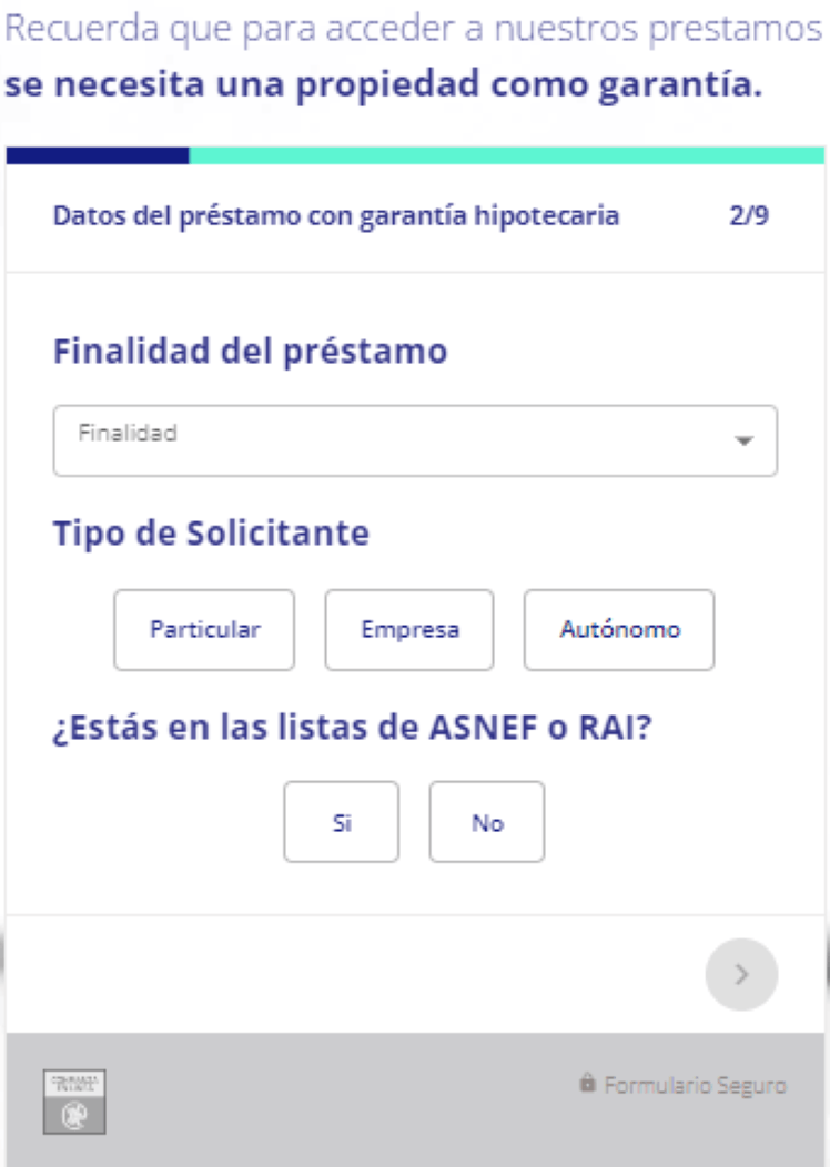 Simulación Préstamo con Garantía Hipotecaria Préstamo Capital - Datos del préstamo 