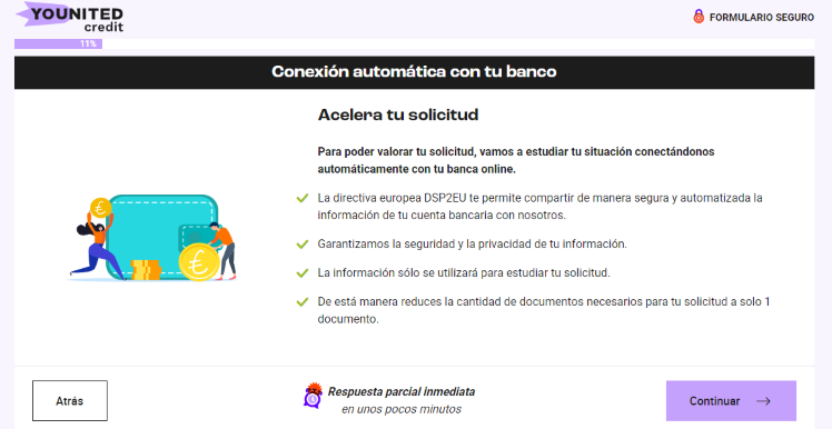 Simulación Préstamo Younited Credit - Información de seguridad sobre acceso a banca online